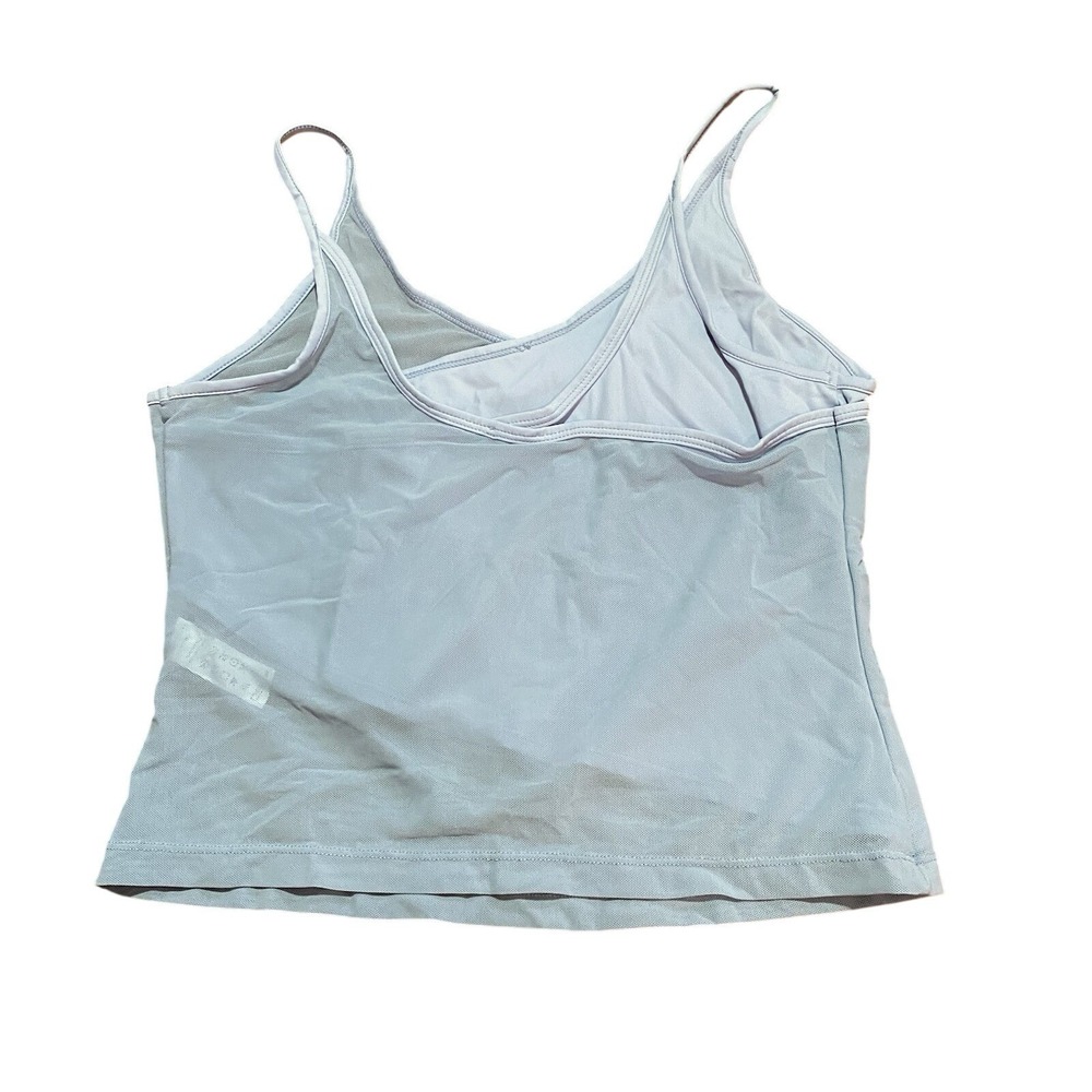 Halara NWT Tank Top Mesh Spaghetti Strap Size Medium Light Foggy Blue - Picture 2 of 6